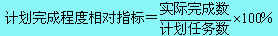 计划完成程度相对指标